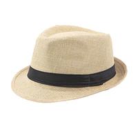 Générique Fedora Feutre Imperméable Chapeau de Jazz Trilby Pliable Style Rétro à Bords Roulés Casquettes Souples Chapeaux Melon - Femme Homme (Beige)