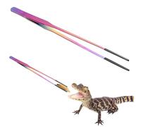 Générique Feeding Tongs - 11 inch Stainless Steel | Silicone Head Pet Tongs | Reptile Feeding Tool for Lizards Snakes and Spiders