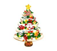 Générique Felt Christmas Tree - Interactive Tree with 5m Light String and 23 Ornaments, Wall Hanging Craft Kit, Fun Educational Holiday Decoration for Kids, Classroom, Bedroom, Indoor