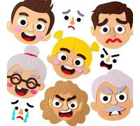 Générique Felt Face Stickers, Emotion Recognition Toy, Reusable Interactive Children's Social Emotional Making Faces Kit for School, Park, Home, Car, Indoors, Outdoors Use, 1 Set, 490g