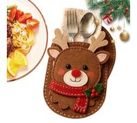 Générique Felt Flatware Storage Pouch Christmas Silverware Holder Holiday | Tableware Craft Kit Holiday Silverware Pouch For Home Kitchen Indoor Apartment Dining