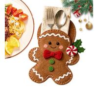 Générique Felt Flatware Storage Pouch Christmas Silverware Holder Holiday | Tableware Craft Kit Holiday Silverware Pouch For Home Kitchen Indoor Apartment Dining