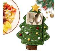 Générique Felt Flatware Storage Pouch Christmas Silverware Holder Holiday | Tableware Craft Kit Holiday Silverware Pouch For Home Kitchen Indoor Apartment Dining