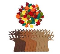 Générique Felt Tree - 88 Pieces Thanksgiving Decorations, Fall Craft Set | 6.6x9.06 In Main Tree | 88-Piece Autumn Thanksgiving Felt Tree Kit | Maple Leaf DIY Craft Set for Art Projects & Decor