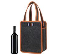 Générique Felt Wine Bottle Bag, Travels Felt Tote for Wines Bottles with Sturdy Handle Design, Ideal Wine Carrier for Barbecue, Camping, Travel, and Picnic, 9.5x7x13 inches