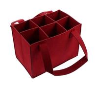 Générique Felt Wine Tote - Reusable 6-Bottle Wine Bag, Portable Bottle Storage Carrier | Red Wine Organizer for Travel, Shopping, Picnic, Party, Noise-Reducing Breakage-Proof Bag