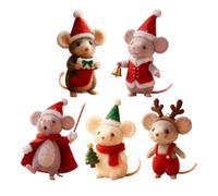 Générique Felted Mice Mini - Holiday Felt Decoration, 1.57 inches Handcrafted Holiday Decoration, for Bookshelves and Desks, Seasonal Ornament for Home, Tabletop Display and Festive Collection