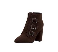 Générique Femelles Botte pointu Talon moyen daim Femelles Bottillon Imperméables Chaudes Souple Confortable Femmes Bottines Elégantes à talon carré classiques Bottines femme Moderne Automne Hiver