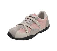 Générique Femme Baskets Rétro À Brides Croisées Semelle Crantée Stable | Chaussures Lacets Élastiques, Sneakers Dame, Empeigne Découpée Bicolore, Tennis, Pour Flâneries Urbaines Et Café