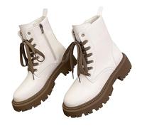 Générique Femme Boot basses à Lacets fermeture éclair Femelle Bottes Imperméables Souple Elégantes Chaudes Chaussures de botte pour dame Vintage classiques cuir véritable Bottines pour femmes Casual