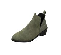 Générique Femme Boots basses plates Chelsea Bottines pour femmes Elégantes Chaudes rétro Casual Bottes Femme à talon carré classiques Femelle Bottillons cuir véritable Automne Hiver