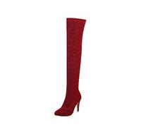 Générique Femme Boots pointu Hautes À Talons fins Sexy Femelles Bottillon Souple Imperméables classiques Travail Bottines pour femmes Chaudes cuir véritable Vintage Elégantes Moderne Automne Hiver