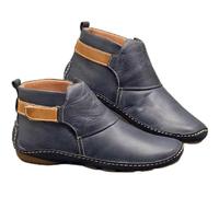 Générique Femme Botte Courte plates Bottes Femmes Confortable Imperméables Chevalier Souple Bottines pour femmes Chaudes Vintage classiques cuir véritable Bottes femme Automne Hiver Mode