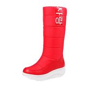Générique Femme Botte Mi-Mollet épais Talon Chaudes Femmes Boot Elégantes Confortable Souple Bottes pour femme Imperméables Vintage classiques Elégantes Femelles Bottillon Automne Hive