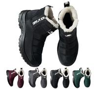 Générique Femme Bottes de Neige Hiver Fourrées Doublure Chaude Avec Impermeable Randonnée Confort Antidérapage Chaussures Classique Couleur unie（36-43AS,Une taille plus petite）