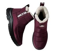 Générique Femme Bottes de Neige Hiver Fourrées Doublure Chaude Avec Impermeable Randonnée Confort Antidérapage Chaussures Classique Couleur unie（36-43AS,Une taille plus petite）