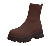 Générique Femme Bottes Plateforme Femmes Cuir Compensés Sexy Élégant Bottines Chaussure Mode Botte Western Tendance Botte Confortables Résistantes et Légères Automne Hiver Mode Casual Chaussures