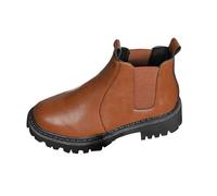 Générique Femme Bottine Chelsea Courte Cuir Verni Bottes pour femmes Couleur unie Imperméables rétro Femme Boots loisirs à talon carré classiques Femelles Bottillon Casual Chaudes Automne