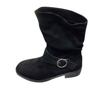 Générique Femme Cale Mi-Mollet Bottes Plateforme Sexy Cuir Hiver Motardes Bottes Antidérapantes Confortables Mode Cuir Bottes Cuissardes Femme pour Automne Hiver Chaud Boots