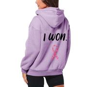 Générique Femme Cancer du Sein Pull Fermeture éclair Sweat a Capuche Zippé 2025 Automne Hiver Coton Oversize Manches Longues Hoodie Sweatshirt Chaud Chic Élégant Streetwear Sweatshirts(Violet,M)