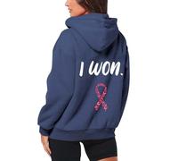 Générique Femme Cancer du Sein Pull Fermeture éclair Sweat a Capuche Zippé 2025 Automne Hiver Coton Oversize Manches Longues Hoodie Sweatshirt Chaud Chic Élégant Streetwear Sweatshirts(Bleu,XL)