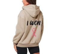 Générique Femme Cancer du Sein Pull Fermeture éclair Sweat à Capuche Zippé Leger Chic Et Elegant Sweat-Shirt avec Eclair Hoodie Manches Longues Temps Libre Sport Outdoor Basic Sweats Veste(Kaki,XXL)
