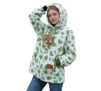 Générique Femme Chat Hoodie avec Poche Casual Polaire Chaud Pochette pour Animaux Pullover Hoodie Chiot porteurs d’Animaux Sweatshirt