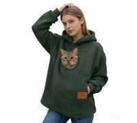 Générique Femme Chat Hoodie avec Poche Casual Polaire Chaud Pochette pour Animaux Pullover Hoodie Chiot porteurs d’Animaux Sweatshirt