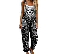 Générique Femme Combinaison Bretelles Nouées Imprimé Squelette Roses Taille | Bord Élastiqué Froncé Tenue, Vêtement Festif, Style Halloween Pièce Graphique, Tunique Longue, Pour Soirées Déguisées