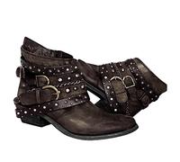 Générique Femme Dame Bottines À Lacets Stiletto Plateforme Talon Bottes Nuit Sexy Cuir Noir Cuisse Hautes Bottes Femme Jungle Boot Sneaker(Brown, 41)