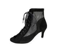 Générique Femme Heels Dance Classes Bootie Sandales À Talons Hauts Escarpins Sexy Escarpins Noir Mesh Stiletto Talons Chaussures De Danse Hauts Sandale À Lacets Avec Bouche De Poisson