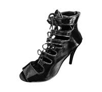 Générique Femme Heels Dance Classes Bootie Sandales À Talons Hauts Escarpins Sexy Escarpins Noir Mesh Stiletto Talons Chaussures De Danse Hauts Sandale À Lacets Avec Bouche De Poisson