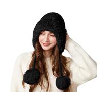 Générique Femme Hiver Bonnet Péruvien avec Pompon Fourrure Chaud Chapeau Tricoté Chapeau Ski Duveteux Chapeau Oreillette Bonnet Péruvien avec Pompon Mixte Homme Femme Couleurs au Choix