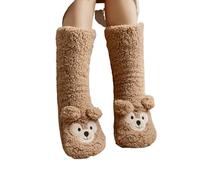 Générique Femme Hiver Chaud Laine Câble Tricot Multiple Chaussettes Antidérapantes avec Pointeurs, Joli Motif de Cartoons, Chauds Thermiques en Coton pour Intérieur Lit Sol