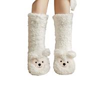 Générique Femme Hiver Chaud Laine Câble Tricot Multiple Chaussettes Antidérapantes avec Pointeurs, Joli Motif de Cartoons, Chauds Thermiques en Coton pour Intérieur Lit Sol