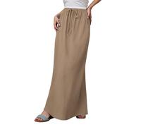 Générique Femme Jupe Tendance Lin Cordon Vacances Été Fluide Léger Bureau | Taille Élastique, Respirant, Élégant, Soirée, Polyvalent, Mini, Tutu, Danse, Fête, Tulle, Femmes, Plissée, Carnaval, Rétro