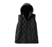Générique Femme Manteaux Sans Manche Léger Gilet Matelassé Capuche Elégant Chaud Gilet Sans Manches Doudoune Hybride avec Poches zippées gilet sans manche femme