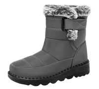 Générique Femme neige Boots Peluche Rond Bottines femmes Casual Chaudes à talon carré classiques Bottes Femelles cuir véritable Automne Hiver Cowboy Femme Bottine Mode Couleur unie Tige large