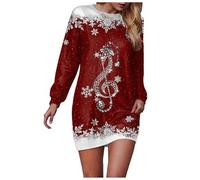 Générique Femme Noël Robe Cocktail Robe Chic Et Elegante Décontractée Et Tendance pour Fêtes De Noëls Réunions Entre Amis