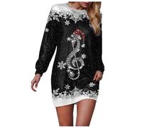 Générique Femme Noël Robe Cocktail Robe Chic Et Elegante Décontractée Et Tendance pour Fêtes De Noëls Réunions Entre Amis