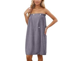 Générique Femme Peignoir de Plage Ajustable Serviette Châle Absorbant pour la Baignade Léger avec Boutons De Sauna Poncho Éponge Douce Robe Bain Pratique Élégante Boutonnée Taille Élastiques