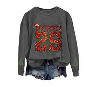 Générique Femme Pull Moche De Noël Grande Taille Manches Longues Tops Moche Xmas Sweat-Shirt Rigolo Haut Tee Shirt Renne Imprimé Tunique Sweats Col Rond Chaud Sweatshirt San Capuche Pas Cher Pullover