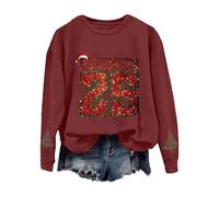 Générique Femme Pull Moche De Noël Grande Taille Manches Longues Tops Moche Xmas Sweat-Shirt Rigolo Haut Tee Shirt Renne Imprimé Tunique Sweats Col Rond Chaud Sweatshirt San Capuche Pas Cher Pullover