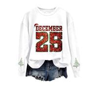 Générique Femme Pull Moche De Noël Grande Taille Manches Longues Tops Moche Xmas Sweat-Shirt Rigolo Haut Tee Shirt Renne Imprimé Tunique Sweats Col Rond Chaud Sweatshirt San Capuche Pas Cher Pullover