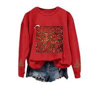 Générique Femme Pull Moche De Noël Grande Taille Manches Longues Tops Moche Xmas Sweat-Shirt Rigolo Haut Tee Shirt Renne Imprimé Tunique Sweats Col Rond Chaud Sweatshirt San Capuche Pas Cher Pullover