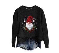 Générique Femme Pull Noel Sweatshirt De Noël Pas Cher Long Kawaii Sweat À pour Lumineux Slim Fit Intérieur Femmes Sweat-Shirt Robe Renne Vintage Christmas Jumper