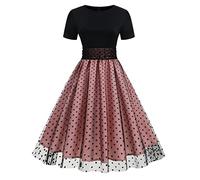 Générique Femme Robe Cocktail Soirée Vintage Rétro Année 1950 Audrey Hepburn Pin-Up Rockabilly Swing Manche Courte Chic Et Elegante Tenue Femme Rcabilly Aesthetic Pas Cher