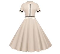 Générique Femme Robe Cocktail Soirée Vintage Rétro Année 1950 Audrey Hepburn Pin-Up Rockabilly Swing Manche Courte Chic Et Elegante Tenue Femme Rcabilly Aesthetic Pas Cher