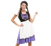 Générique Femme Robe de Costume Dirndl, Bavarois Costume de Jeune Bavaroise Avec BièRe Midi Robe Traditionnelle Pour Oktoberfest 3 PièCes Deguisement Halloween Femme Sexy Vampire Vampire Halloween