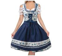 Générique Femme Robe de Costume Dirndl, Costume FêTe de La BièRe Jeune Bavaroise avec BièRe Femme Robe Dirndl Oktoberfest VêTements Chemisier Sexy Deguisement Halloween Sexy Vampire Longue Halloween
